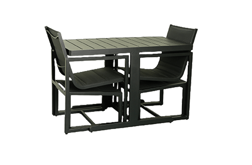 Ensemble à dîner balcon 5 pièces en aluminium avec textilène Quick Dry