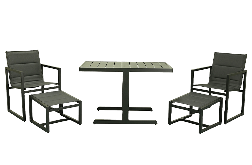 Ensemble à dîner balcon 5 pièces en aluminium avec textilène Quick Dry