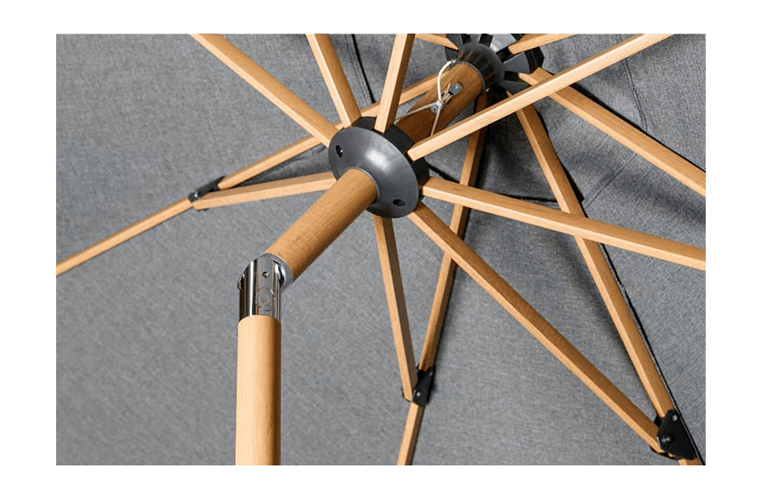 Parasol 10 pieds structure look bois