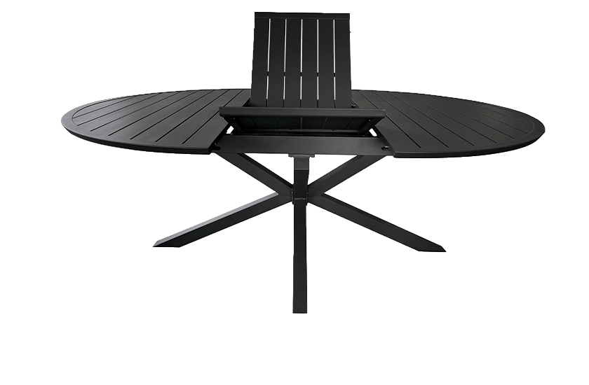Table ronde extensible à ovale